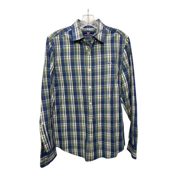 Vineyard Vines Whale Shirt Men's Small Plaid Slim Fit Button Down - Picture 1 of 7